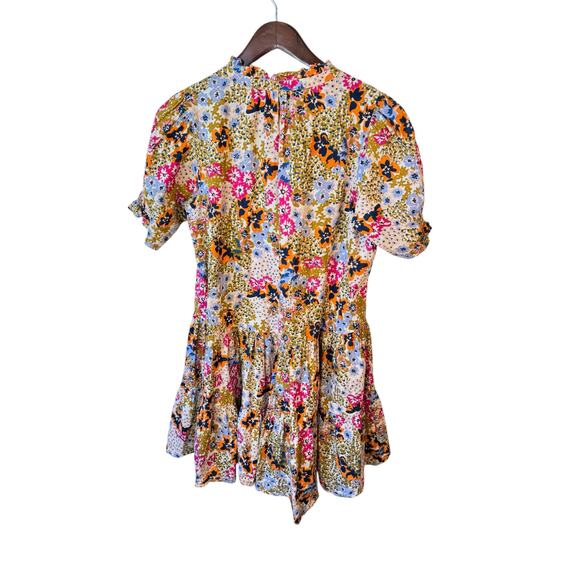 APIECE APART Las Alturas Mini Dress Sz M EUC $345 MSRP Wildflowers Cream Multi - Picture 5 of 11